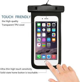 img 2 attached to 📱 Waterproof Phone Case with Armband - Touch ID Support, Up to 5.5 inches - iPhone 6 Plus, 7 Plus, 8 Plus - Dry Bag Pouch Floating for Surfing, Drifting, Sailing - Black