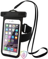 📱 waterproof phone case with armband - touch id support, up to 5.5 inches - iphone 6 plus, 7 plus, 8 plus - dry bag pouch floating for surfing, drifting, sailing - black logo