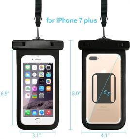 img 3 attached to 📱 Waterproof Phone Case with Armband - Touch ID Support, Up to 5.5 inches - iPhone 6 Plus, 7 Plus, 8 Plus - Dry Bag Pouch Floating for Surfing, Drifting, Sailing - Black