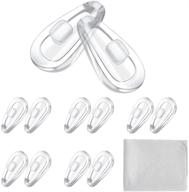👓 comfortable push-in eyeglass nose pads, 6 pairs 15mm soft silicone air chamber - ideal for glasses logo
