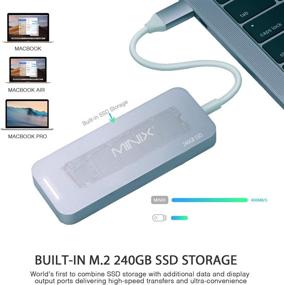 img 2 attached to MINIX NEO Storage, 240GB USB-C Multiport SSD Storage Hub, Aluminum Construction, M.2 SSD Storage with 💻 HDMI [4K @ 30Hz], 2 x USB 3.0 and USB-C Power Delivery, Compatible for Apple MacBook, Space Gray