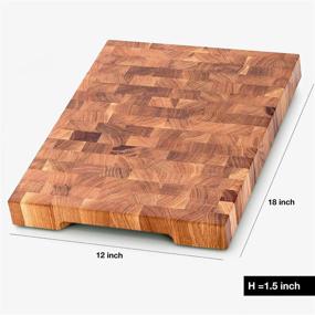 img 2 attached to Daddy Chef End Grain Wood Cutting Board: Large 18 x 12 Kitchen Butcher Block with Feet - Premium Wooden Chopping Board for Efficient Meal Prep