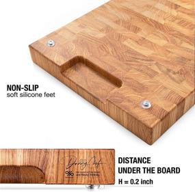 img 3 attached to Daddy Chef End Grain Wood Cutting Board: Large 18 x 12 Kitchen Butcher Block with Feet - Premium Wooden Chopping Board for Efficient Meal Prep