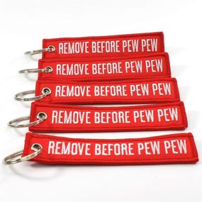 img 1 attached to 🔫 Rotary13B1 Remove Before PEW PEW - 5 Pack Key Chains: Trendy Accessories for Gun Enthusiasts