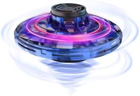 img 4 attached to Flying Spinner: Upgraded Hand Operated Drone with 360° Rotation and RGB Lights - Perfect Mini Drone Interactive Toy for Kids and Adults (Blue)