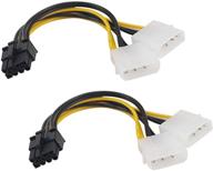 🔌 tan qy 2pack 6 дюймов molex к 8-контактному кабелю питания видеокарты pci express - эффективный 2 x molex 4-контактный к pcie 8-контактный (8 контактов мужской к 2x molex) 15 см логотип