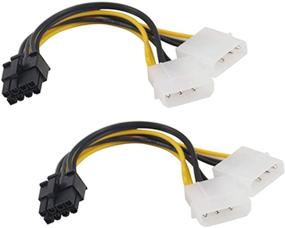 img 4 attached to 🔌 Tan QY 2Pack 6 дюймов Molex к 8-контактному кабелю питания видеокарты PCI Express - Эффективный 2 x Molex 4-контактный к Pcie 8-контактный (8 контактов мужской к 2X Molex) 15 см