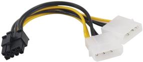 img 2 attached to 🔌 Tan QY 2Pack 6 дюймов Molex к 8-контактному кабелю питания видеокарты PCI Express - Эффективный 2 x Molex 4-контактный к Pcie 8-контактный (8 контактов мужской к 2X Molex) 15 см