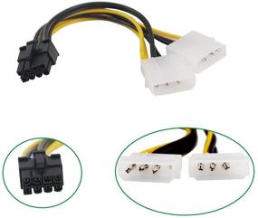 img 3 attached to 🔌 Tan QY 2Pack 6 дюймов Molex к 8-контактному кабелю питания видеокарты PCI Express - Эффективный 2 x Molex 4-контактный к Pcie 8-контактный (8 контактов мужской к 2X Molex) 15 см