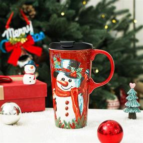 img 1 attached to 🎅 Festive Snowman Ceramic Porcelain - Spill-Proof Christmas Decoration