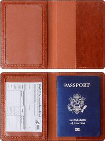 img 1 attached to Passport Vaccine Holder TOOVREN Leather