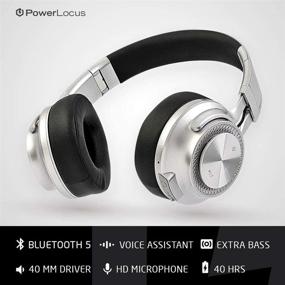 img 3 attached to 🎧 PowerLocus P3 Bluetooth Headphones Over-Ear, 40h Playtime, Bluetooth 5.0, Hi-Fi Stereo, Foldable, Deep Bass, Mic - Silver