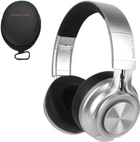 img 4 attached to 🎧 PowerLocus P3 Bluetooth Headphones Over-Ear, 40h Playtime, Bluetooth 5.0, Hi-Fi Stereo, Foldable, Deep Bass, Mic - Silver