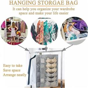 img 1 attached to 🧺 Efficient 2 Pack Dual Sided Wall Closet Organizer with 36 Mesh Pockets - Ideal for Storing Underwear, Bras, Socks, and more!