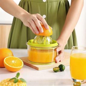 img 3 attached to 🍊 Citrus Orange Juicer and Lemon Hand Squeezer with 16OZ Measuring Cup Grater - Multi-function Manual Juicer with Various Reamers, Non-Slip Base, and Ginger Garlic Cheese Grater