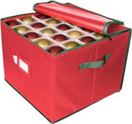 🎄 efficient and spacious propik large christmas ornament storage box - holds up to 75 xmas ornaments - dividers and durable oxford material - red logo