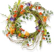 🌼 vibrant 22-inch mixed morning glory flower wreath by national tree company - perfect for front door/home decoration in spring & summer логотип