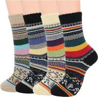 🧦 winter wool socks: century star womens athletic knit pattern crew cut cashmere sports socks - warm & soft logo