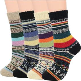 img 4 attached to 🧦 Winter Wool Socks: Century Star Womens Athletic Knit Pattern Crew Cut Cashmere Sports Socks - Warm & Soft