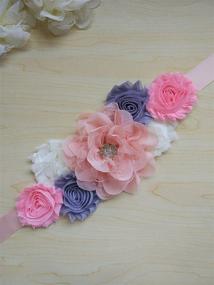 img 3 attached to 💐 Maternity Wedding Romantic Flower Accessories for Women - Belts