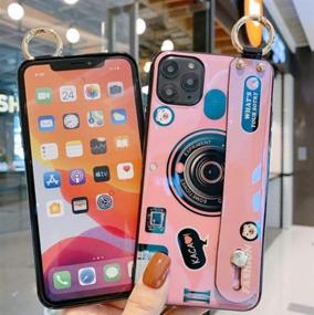 img 3 attached to 📸 Aulzaju Girls Women iPhone 12 Case - Stylish Bling Camera Design with Wrist Strap and Kickstand