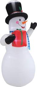 img 2 attached to 🎅 Blossom Inflatables: 12-Foot Tall Massive Christmas Snowman with Lighted Gift Box Blowup Decor – Perfect for Outdoor and Indoor Party Decoration in Your Home, Family Garden, and Yard