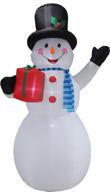 🎅 blossom inflatables: 12-foot tall massive christmas snowman with lighted gift box blowup decor – perfect for outdoor and indoor party decoration in your home, family garden, and yard logo