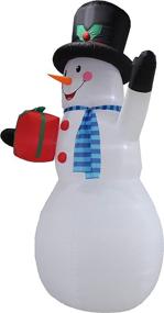 img 1 attached to 🎅 Blossom Inflatables: 12-Foot Tall Massive Christmas Snowman with Lighted Gift Box Blowup Decor – Perfect for Outdoor and Indoor Party Decoration in Your Home, Family Garden, and Yard