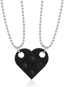 img 4 attached to 🧡 Lego Heart Necklaces: Perfect Matching Pendant Set for Girls, Boys, Best Friends, Couples, and Family