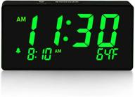 ⏰ boctop large green led alarm clock with usb charging port, 6" display, brightness control, temperature, snooze, adjustable alarm volume – small bedside clocks logo