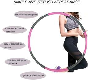 img 1 attached to 🌀 RANBFBXHH Weighted Hoola Hoops - Portable & Detachable Exercise Hoop (Gray/Pink, 37", 1 Pack)