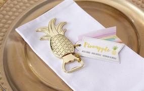 img 1 attached to Charming and Elegant Kate Aspen Gold Pineapple Bottle Opener