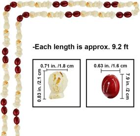 img 2 attached to 🎄 Vintage Christmas Tree Garland: 18ft Artificial Popcorn and Cranberry Strand for Holiday Season Decor