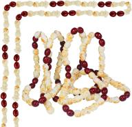 🎄 vintage christmas tree garland: 18ft artificial popcorn and cranberry strand for holiday season decor логотип