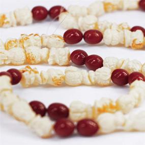 img 3 attached to 🎄 Vintage Christmas Tree Garland: 18ft Artificial Popcorn and Cranberry Strand for Holiday Season Decor