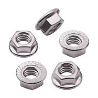 🔩 high-quality #10-24 inch serrated flange hex lock nuts (50 pack) - 304 18-8 stainless steel, bright finish logo