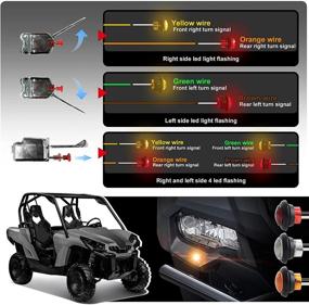 img 3 attached to 🚦 Универсальный комплект поворотных сигналов для уличных квадроциклов - QUASCO, совместим с Polaris Pioneer RZR Can-Am Commander Kawasaki Teryx Wolverine Rhino, включает мигалку и переключатель поворотов.