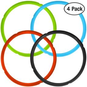 img 3 attached to 🖤 FineGood 4 Pack Silicone Sealing Rings for Instant Pot - Sweet and Savory Edition, 5/6qt Size, 4 Colors - Red, Black, Blue, Green