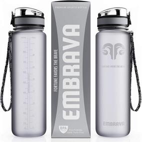 img 4 attached to Embrava Best Sports Water Bottle - 32oz Large - Fast Flow, Flip Top Leak Proof Lid - BPA Free & Eco-Friendly Tritan Co-Polyester Plastic