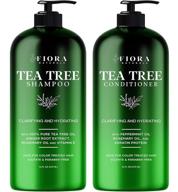 fiora naturals tea tree shampoo and conditioner set - sulfate free dandruff shampoo for itchy and dry scalp with pure tea tree oil - suitable for men, women, and kids (2 x 16oz) logo