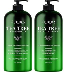 img 4 attached to Fiora Naturals Tea Tree Shampoo and Conditioner Set - Sulfate Free Dandruff Shampoo for Itchy and Dry Scalp with Pure Tea Tree Oil - Suitable for Men, Women, and Kids (2 x 16oz)