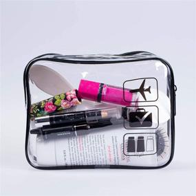 img 2 attached to 🛫 Set of 4 TSA Approved Clear Toiletry Bags with Zipper - Travel Cosmetic Makeup and Luggage Pouches - Airport Compliant for Women and Men