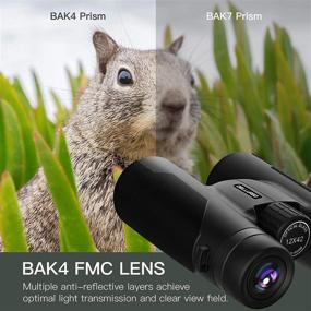 img 1 attached to Waterproof Compact Binoculars with Harness Strap Bag - 12x42 Binoculars for 🔭 Adults, Ideal for Bird Watching, Hunting, Concerts, Sports Events - BAK4 Prism FMC Lens
