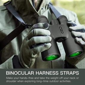 img 2 attached to Waterproof Compact Binoculars with Harness Strap Bag - 12x42 Binoculars for 🔭 Adults, Ideal for Bird Watching, Hunting, Concerts, Sports Events - BAK4 Prism FMC Lens