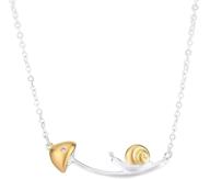 🍄 enchanting snail mushroom pendant necklace: exquisite crystal mushroom necklace for women and girls logo