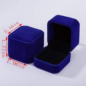 img 3 attached to 🎁 2-Pack Dark Blue Velvet Ring Boxes - Jewelry Case for Rings, Earrings, and Pendants - Ideal Gift Boxes for Ring Earrings - Jewellery Display