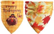 🐶 thanksgiving dog bandana set - reversible triangle scarf for medium to large dogs (2 pcs) логотип