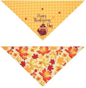 img 3 attached to 🐶 Thanksgiving Dog Bandana Set - Reversible Triangle Scarf for Medium to Large Dogs (2 Pcs)