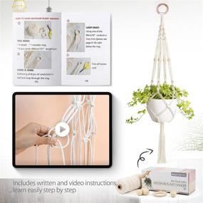 img 1 attached to Beginner's Guide: DIY Macrame Plant Hanger Kit with 100m Cords, Beads, and Manual for Macrame Wall Hanging Decoration