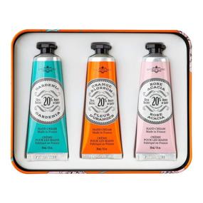 img 3 attached to 🎁 La Chatelaine Hand Cream Trio Tin Gift Set - Luxurious Plant-Based Formulas with 20% Organic Shea Butter, Made in France (Gardenia, Orange Blossom, Rose Acacia) - 3 x 1 oz